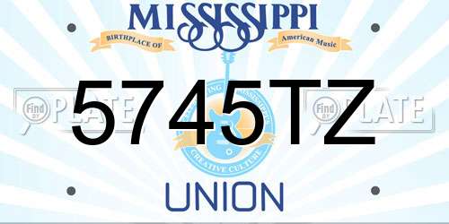 5745TZ Mississippi License Plate