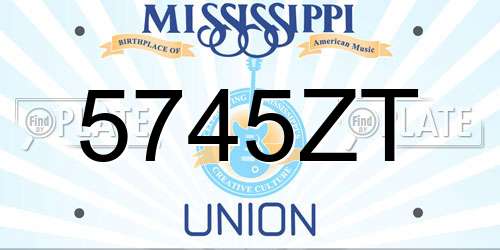 5745ZT Mississippi License Plate