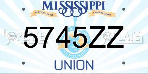 5745ZZ Mississippi License Plate