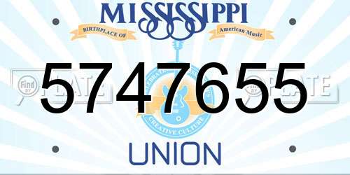 5747655 Mississippi License Plate