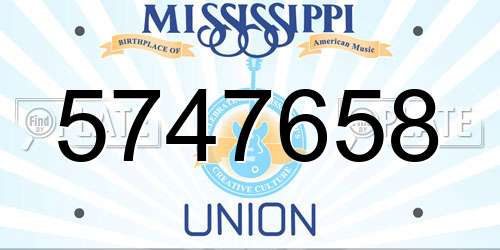 5747658 Mississippi License Plate