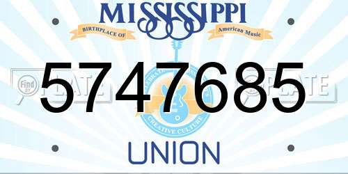 5747685 Mississippi License Plate