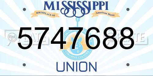 5747688 Mississippi License Plate