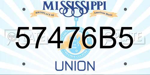 57476B5 Mississippi License Plate