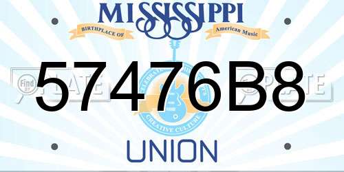 57476B8 Mississippi License Plate