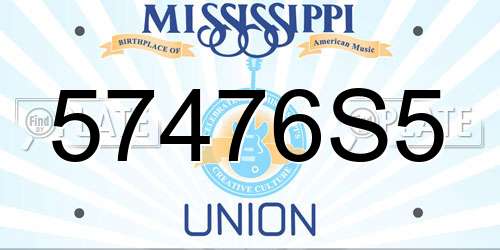 57476S5 Mississippi License Plate