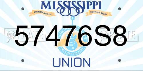 57476S8 Mississippi License Plate