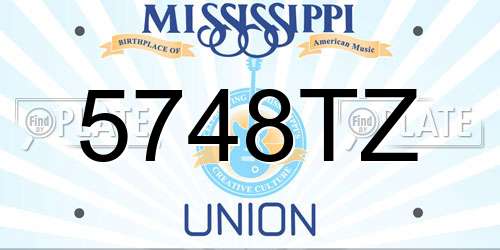 5748TZ Mississippi License Plate