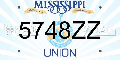 5748ZZ Mississippi License Plate