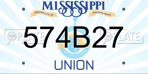 574B27 Mississippi License Plate