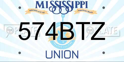 574BTZ Mississippi License Plate