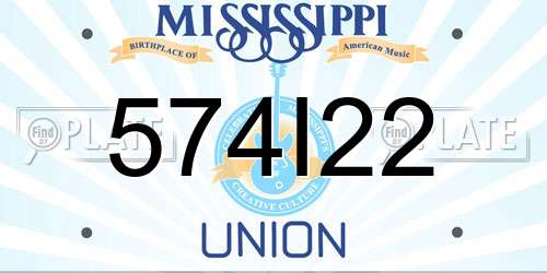574I22 Mississippi License Plate
