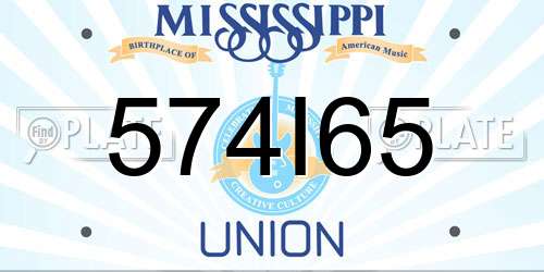 574I65 Mississippi License Plate