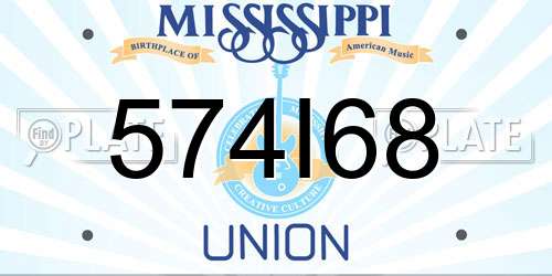 574I68 Mississippi License Plate