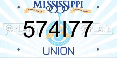 574I77 Mississippi License Plate