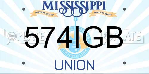 574IGB Mississippi License Plate