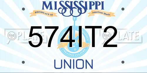 574IT2 Mississippi License Plate