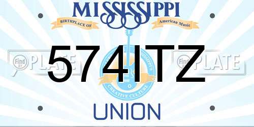 574ITZ Mississippi License Plate