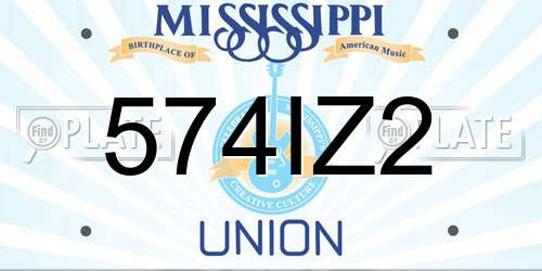 574IZ2 Mississippi License Plate