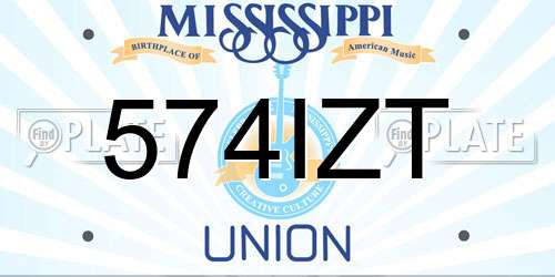 574IZT Mississippi License Plate