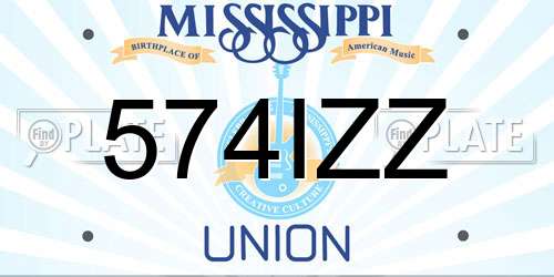 574IZZ Mississippi License Plate