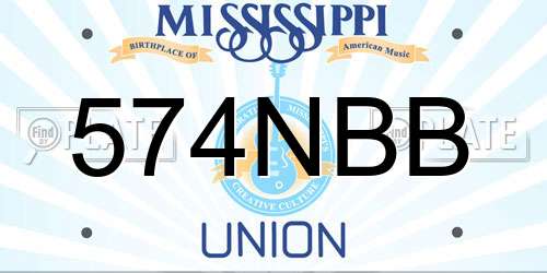 574NBB Mississippi License Plate