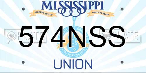 574NSS Mississippi License Plate