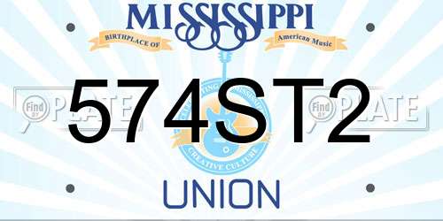 574ST2 Mississippi License Plate