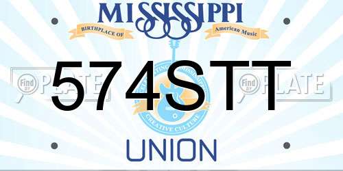 574STT Mississippi License Plate