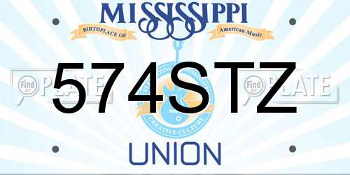 574STZ Mississippi License Plate