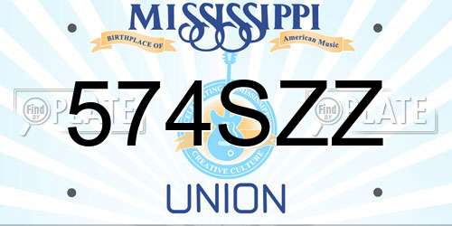 574SZZ Mississippi License Plate