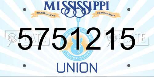 5751215 Mississippi License Plate