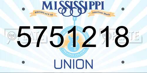 5751218 Mississippi License Plate
