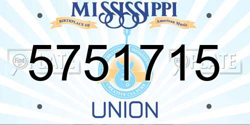 5751715 Mississippi License Plate