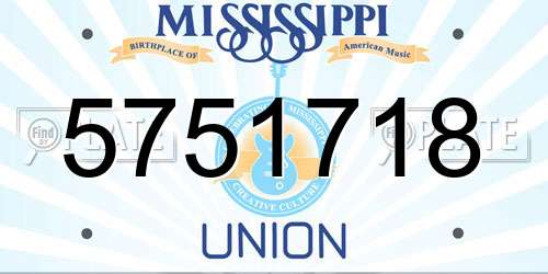 5751718 Mississippi License Plate