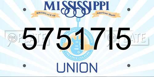 57517I5 Mississippi License Plate