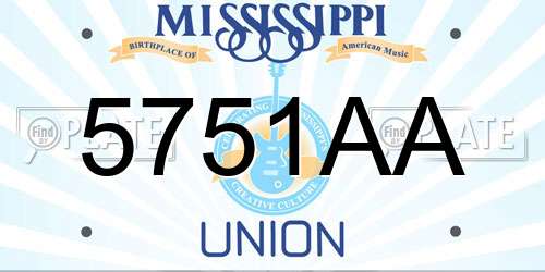 5751AA Mississippi License Plate