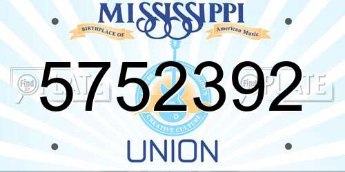 5752392 Mississippi License Plate