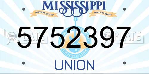 5752397 Mississippi License Plate