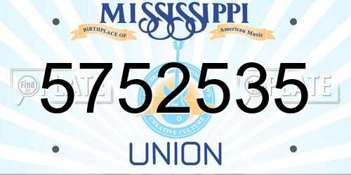 5752535 Mississippi License Plate