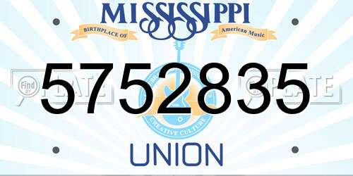 5752835 Mississippi License Plate