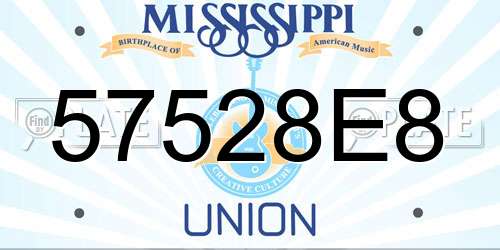 57528E8 Mississippi License Plate