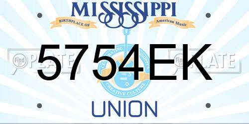 5754EK Mississippi License Plate