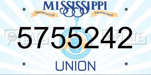 5755242 Mississippi License Plate