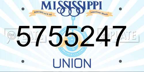 5755247 Mississippi License Plate