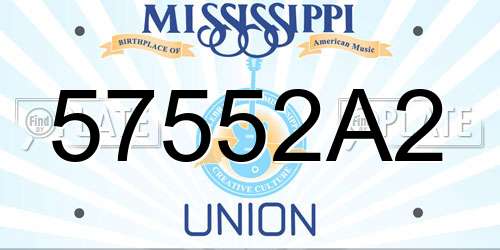 57552A2 Mississippi License Plate