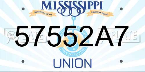 57552A7 Mississippi License Plate
