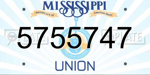 5755747 Mississippi License Plate