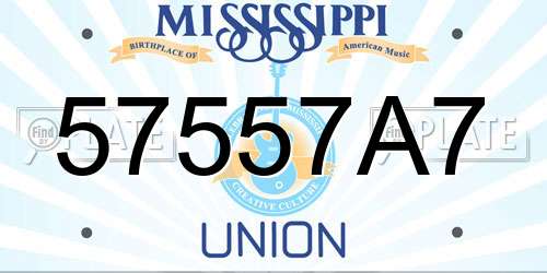 57557A7 Mississippi License Plate