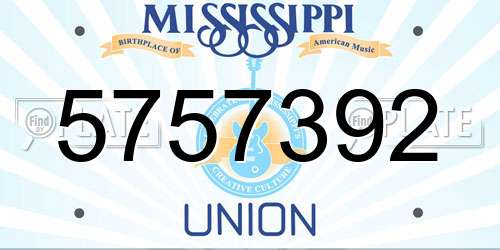 5757392 Mississippi License Plate